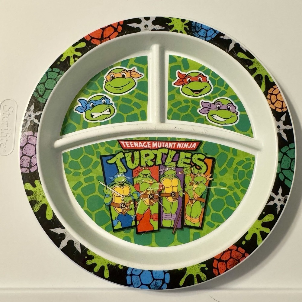 Vintage TMNT Teenage Mutant Ninja Turtles Divided Child Baby Plate Gerber 90's